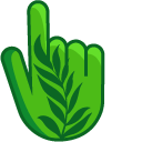 Dark Green Leaves on Spring Green Background cursor