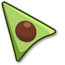 Green Avocado on Green Background pointer