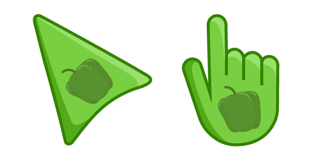 Green Pepper on Green Background