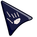 Hand Bones on Dark Blue Background pointer