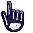 Hand Bones on Dark Blue Background cursor