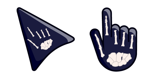 Hand Bones on Dark Blue Background