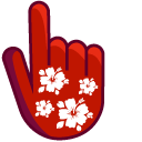 Hawaiian Hibiscus on Red Background cursor