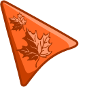 Orange Autumn Leaves on an Orange Background pointer