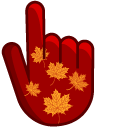 Orange Maple Leaves on an Red Background cursor