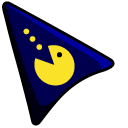 Pac-Man on Dark Blue Background pointer