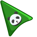 Panda on Bamboo Green Background pointer