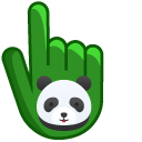 Panda on Bamboo Green Background cursor