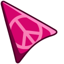 Peace Symbol on Pink Background pointer