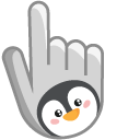 Penguin on Gray Background cursor