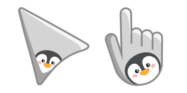 Penguin on Gray Background