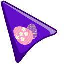 Pink Easter Eggs on Purple Background pointer