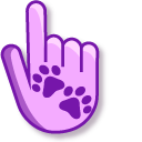Purple Pet Paws on Pink Violet cursor