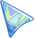 Watercolor Blue and Green Triangles pointer