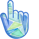 Watercolor Blue and Green Triangles cursor