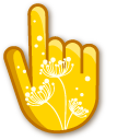 White Dandelions on Yellow Background cursor