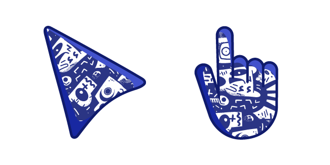 White Graffiti on Blue Background