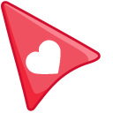 White Like Heart on Red Background pointer