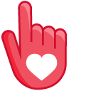White Like Heart on Red Background cursor