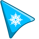 White Snowflake on Blue Background pointer