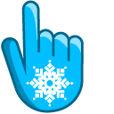 White Snowflake on Blue Background cursor