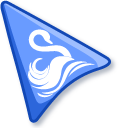 White Swan on Blue Background pointer