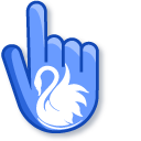 White Swan on Blue Background cursor