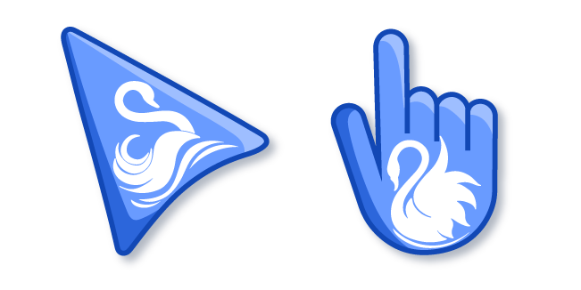 White Swan on Blue Background