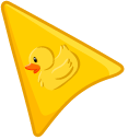 Yellow Bath Duck on Yellow Background pointer