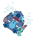 Lilo & Stitch Stitch Crying and Playing with Blasters pointer