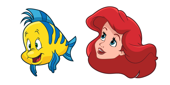 The Little Mermaid Ariel and Flounder