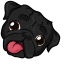 Black Pug Dog cursor