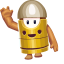 Fall Guys Character in Bullet Kin Costume pointer