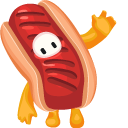 Fall Guys Character in Hot Dog Costume pointer