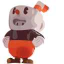 Fall Guys Cuphead Costume cursor