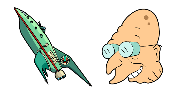 Futurama Farnsworth and Planet Express Ship