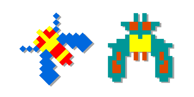 Galaga Zako and Boss Galaga