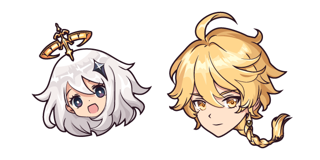 Genshin Impact Traveler Aether and Paimon