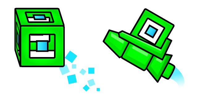 Geometry Dash 3D Player Cube and Ship