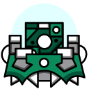 Geometry Dash Cube 117 and UFO 34 cursor