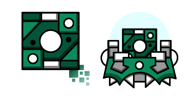 Geometry Dash Cube 117 and UFO 34