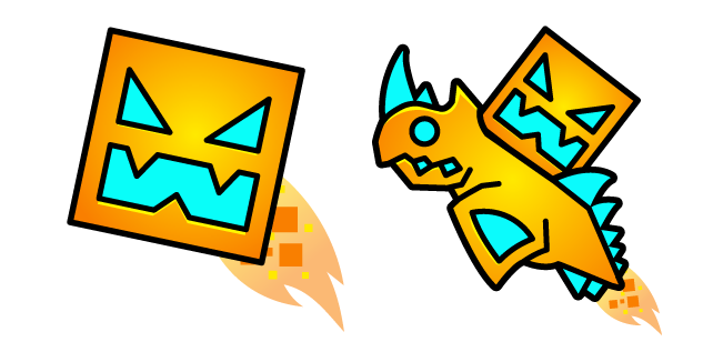 Geometry Dash Cube 12 and Ship 16