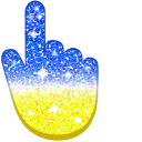 Freedom Blue Energizing Yellow Glitter cursor