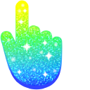 Yellow-Green-Blue Glitter cursor