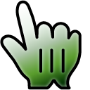 White Flower Green Stem Gradient cursor