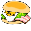 Gudetama in a Lettuce Wrap and a Burger cursor