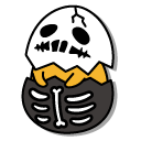 Gudetama in the Skeleton Eggshell cursor