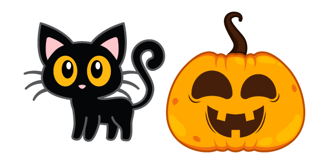 Black Cat and Jack o' Lantern