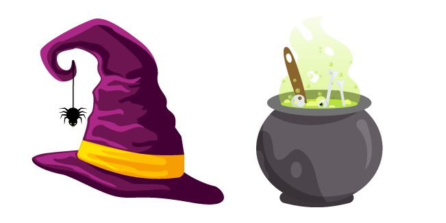Halloween Cauldron and Witch's Hat
