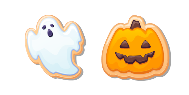 Halloween Ghost and Pumpkin Cookies